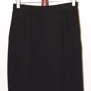 Sag Harbor Black Slubbed Straight Waist Pleat Skirt